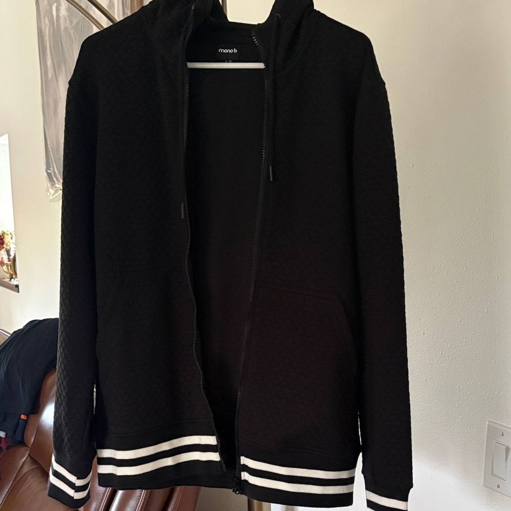 Mono B Black Zip-Up Jacket